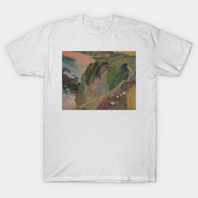 The Flageolet Player on the Cliff by Paul Gauguin T-Shirt by Classic Art Stall